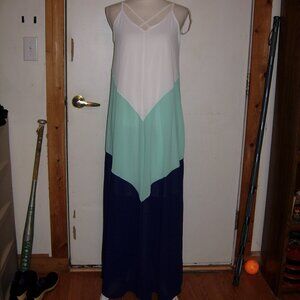 Ella Mara Color Blocked Maxi Dress M